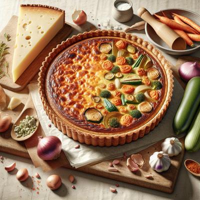 Image of Roasted Vegetable and Gruyere Quiche