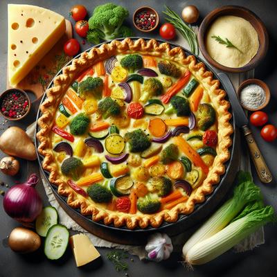 Image of Roasted Vegetable Cheese Pie