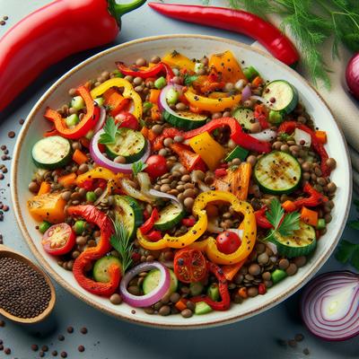 Image of Roasted Vegetable Lentil Salad