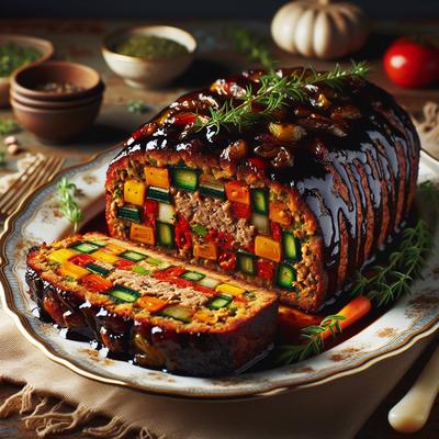 Image of Roasted Vegetable Meatloaf with Balsamic Glaze