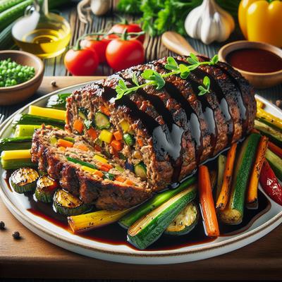 Image of Roasted Vegetable Meatloaf with Balsamic Glaze Bobby Flay
