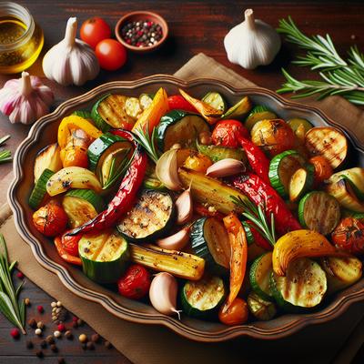 Image of Roasted Vegetable Salad with Garlic and Rosemary