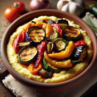 Image of Roasted Veggies Over Creamy Polenta