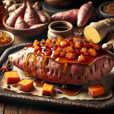Image of Roasted Whole Sweet Potatoes with Maple Ginger Topping