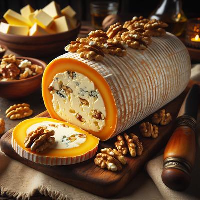 Image of Robust Cheddar Feta and Walnut Cheese Log