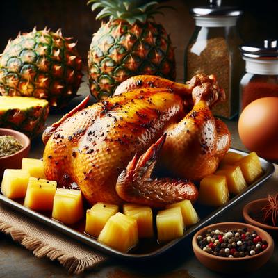 Rock Cornish Game Hens with Pineapple Stuffing for Grill or Oven
