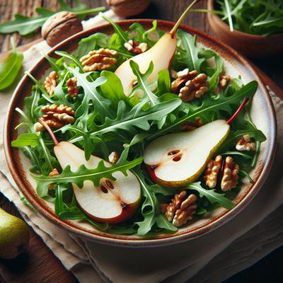 Image of Rocket Arugula Pear and Walnut Salad