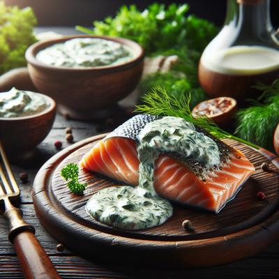 Image of Rockin Salmon with Creamy Herb Sauce