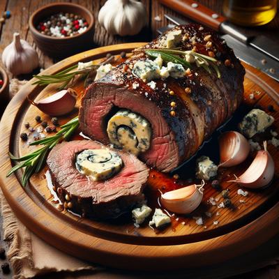 Image of Rolled Flank Steak with Blue Cheese Stuffing