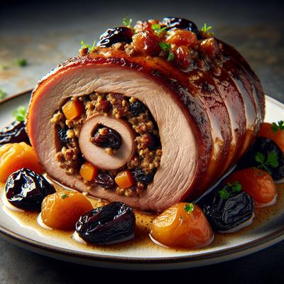 Image of Rolled Pork Roast with Prune Apricot Stuffing