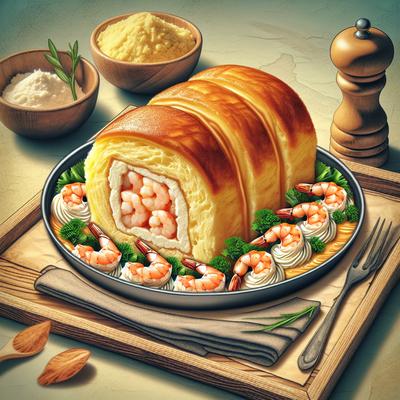 Image of Rolled Souffle with Shrimp Filling