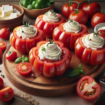 Image of Roma Tomato Rings Stuffed with Cream Cheese