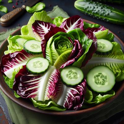 Image of Romaine and Radicchio Salad with Cucumber