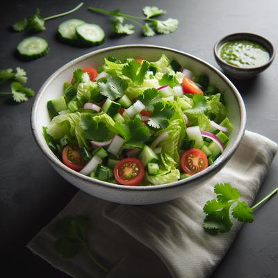 Image of Romaine Lettuce Salad with Cilantro Dressing