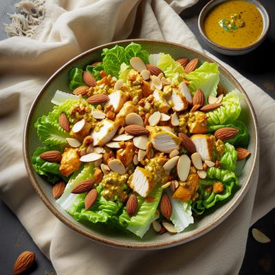 Image of Romaine Lettuce with Chicken Almonds and Curry Vinaigrette