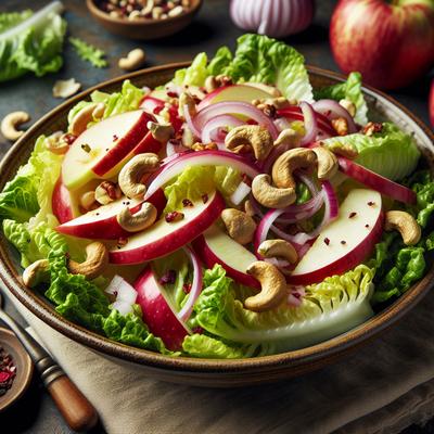 Image of Romaine Salad with Apples Cashews and Red Onion