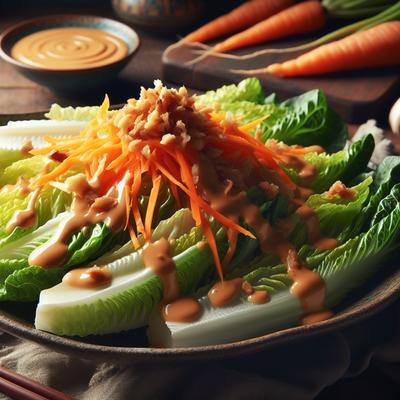 Image of Romaine Salad with Carrot Ginger Dressing