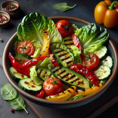 Image of Romaine Salad with Grilled Vegetables