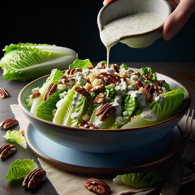 Image of Romaine Salad with Pecan and Blue Cheese Dressing