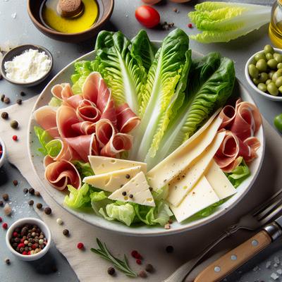 Image of Romaine Salad with Provolone and Prosciutto