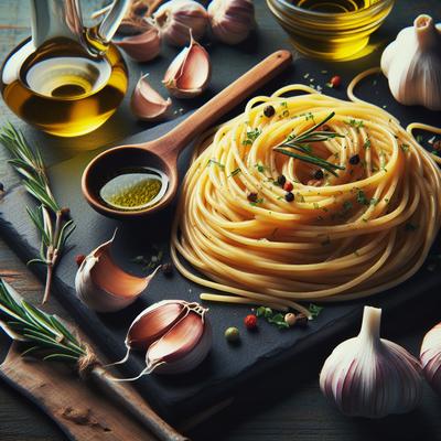 Image of Roman Style Spaghetti with Garlic and Olive Oil