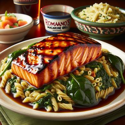 Image of Romano's Macaroni Grill Teriyaki Salmon with Spinach Orzo