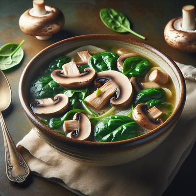 Image of Root Vegetable Stock for Mushroom Stroganoff with Spinach