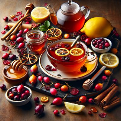 Image of Rosehip Tea with Cranapple Lemon Honey Hagebutten Tee