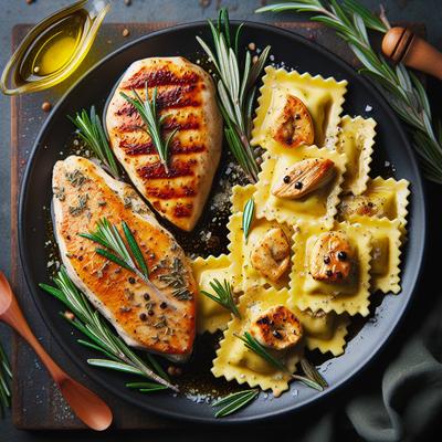Image of Rosemary Chicken Breasts Brown Butter Balsamic Ravioli