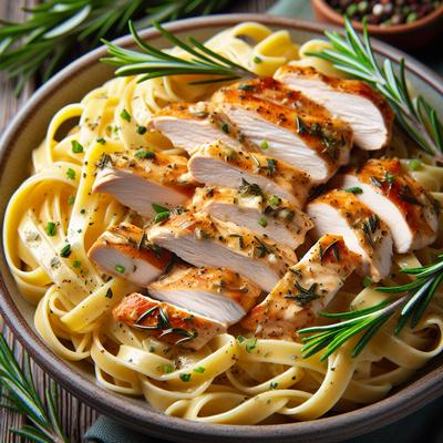 Image of Rosemary Chicken Strips and Fettuccine