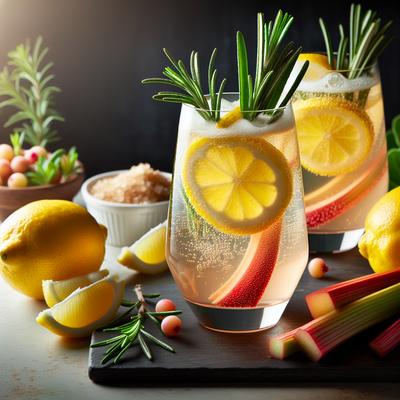 Image of Rosemary Lemon Rhubarb Spritzer