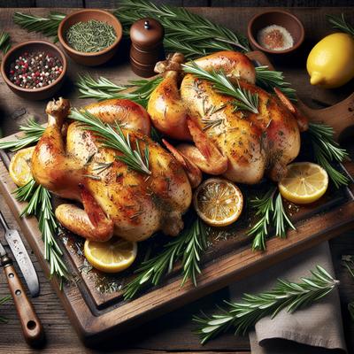 Image of Rosemary Lemon Twin Roast Chickens for the Grill