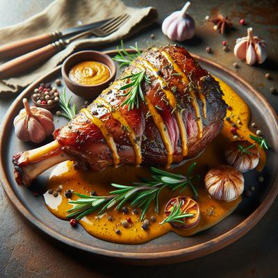 Image of Rosemary Mustard Roast Leg of Lamb