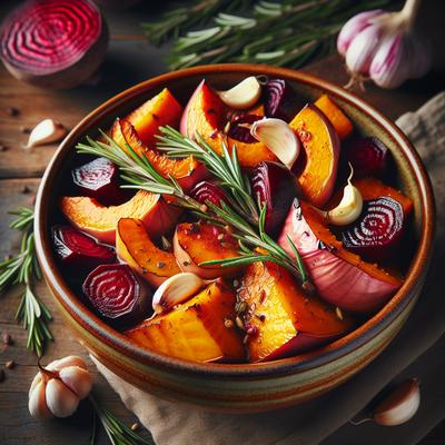 Image of Rosemary Roasted Butternut Squash and Beets with Garlic
