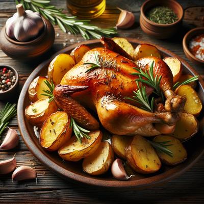 Image of Rosemary Roasted Chicken with Potatoes