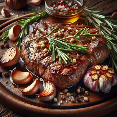 Image of Rosemary Roasted Garlic Strip Steaks