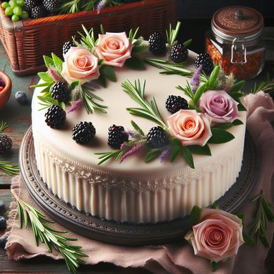 Image of Rosemary Rose and Blackberry Cake
