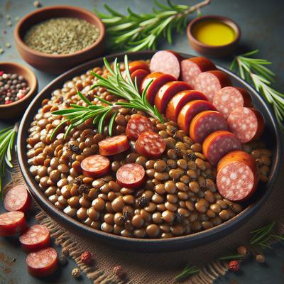 Image of Rosemary Scented Lentils and Sausage