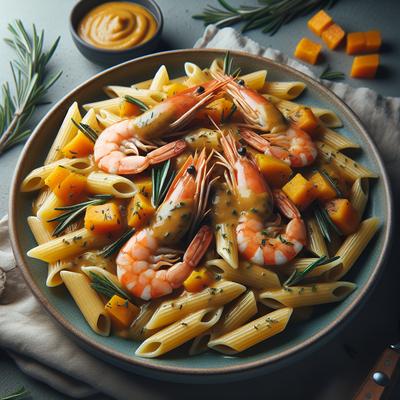 Image of Rosemary Shrimp Penne with Butternut Squash Sauce