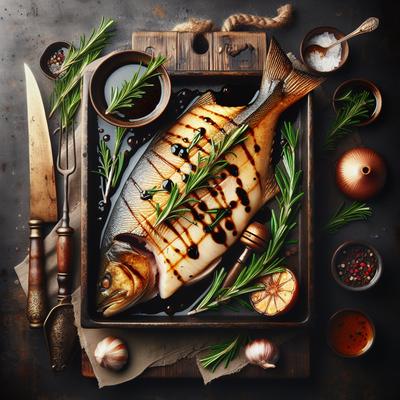 Image of Rosemary Smoked Halibut with Balsamic Vinaigrette