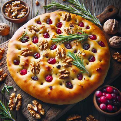 Image of Rosemary Walnut Cranberry Focaccia