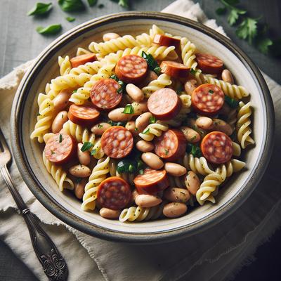 Image of Rotini Pasta with Sausage and Cannellini Beans