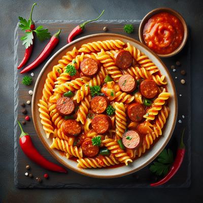 Image of Rotini with Spicy Andouille Sauce