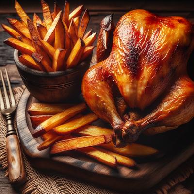 Image of Rotisserie Chicken with Fried Yucca Root French Fries