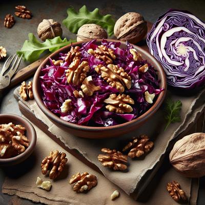 Image of Rotkohlsalat Mit Wallnussen Red Cabbage Salad with Walnuts