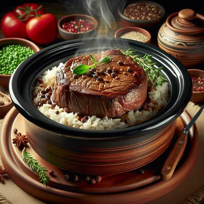 Image of Round Steak and Rice Crock Pot