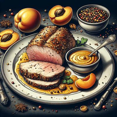 Image of Rubbed Pork Tenderloin with Dijon Apricot Mop Sauce