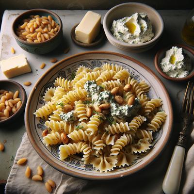 Image of Ruffled Pasta in Herbed Ricotta and Pine Nut Brown Butter
