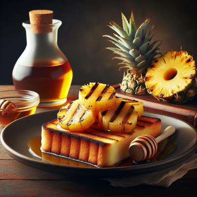 Image of Rum and Honey Grilled Pineapple on Toasted Pound Cake