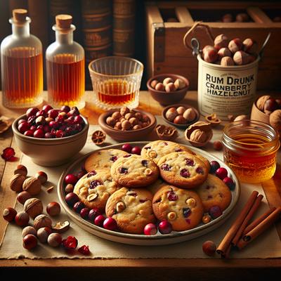 Image of Rum Drunk Cranberry Hazelnut Cookies